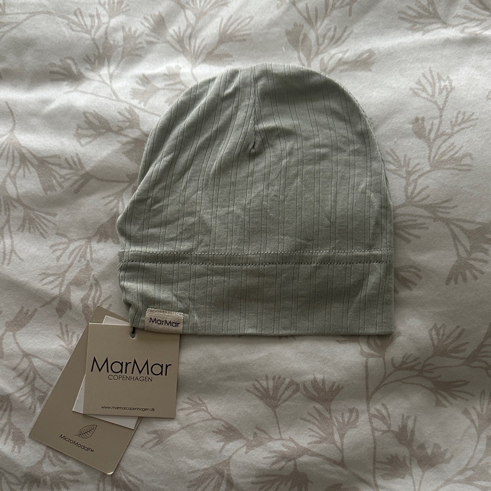 MarMar Copenhagen sage green Beanie. Size 0M/50